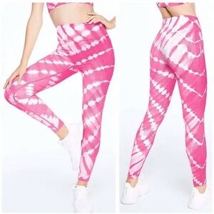 VS VICTORIAS SECRET PINK SEAMLESS WORKOUT PANT TIGHT LEGGING SWEAT TIE DYE Small